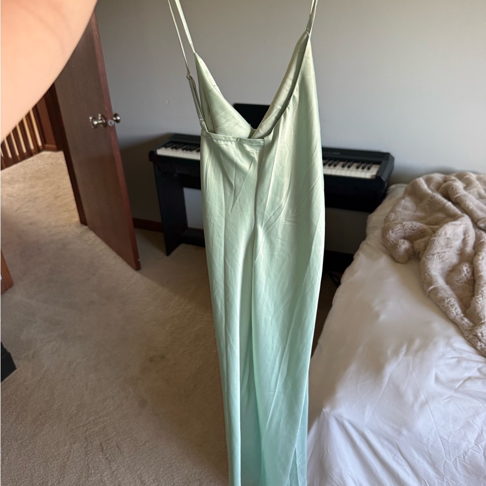 Timing Mint Green Maxi Slip Dress with Spaghetti Straps